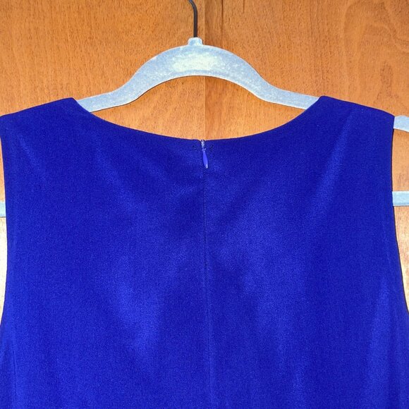 Modcloth Mystic Sleeveless Blue Polyester Dress Pleated Front Design & Waist Tie - Picture 7 of 9